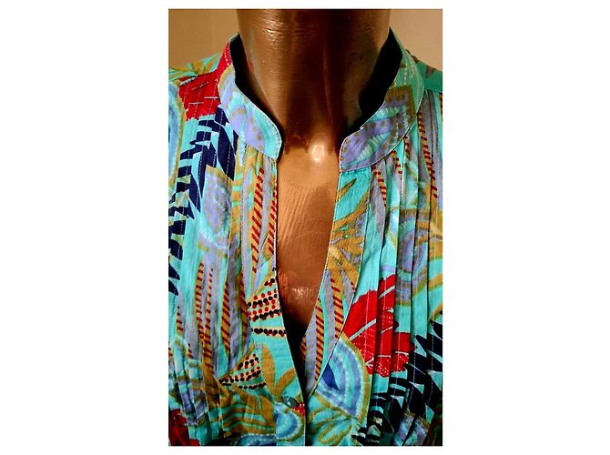 Autre Marque Camicia lunga KARAMELL con stampa floreale Rosso Blu Multicolore Verde Blu chiaro - vista 11