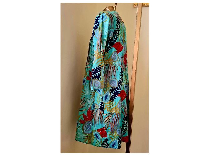 Autre Marque Camicia lunga KARAMELL con stampa floreale Rosso Blu Multicolore Verde Blu chiaro - vista 12