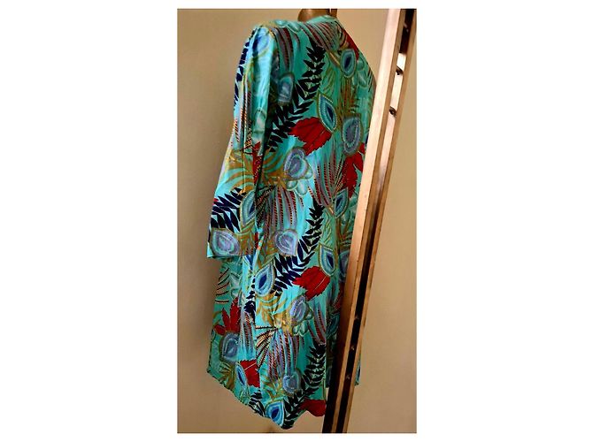 Autre Marque Camicia lunga KARAMELL con stampa floreale Rosso Blu Multicolore Verde Blu chiaro - vista 13