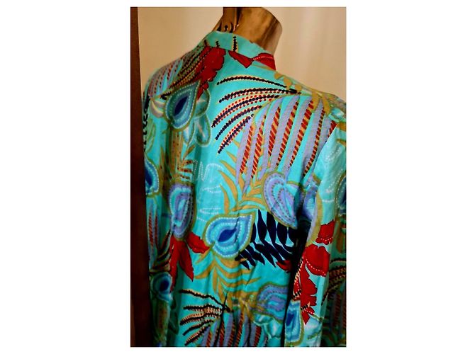 Autre Marque Camicia lunga KARAMELL con stampa floreale Rosso Blu Multicolore Verde Blu chiaro - vista 15