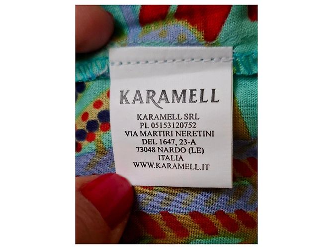 Autre Marque Camicia lunga KARAMELL con stampa floreale Rosso Blu Multicolore Verde Blu chiaro - vista 4