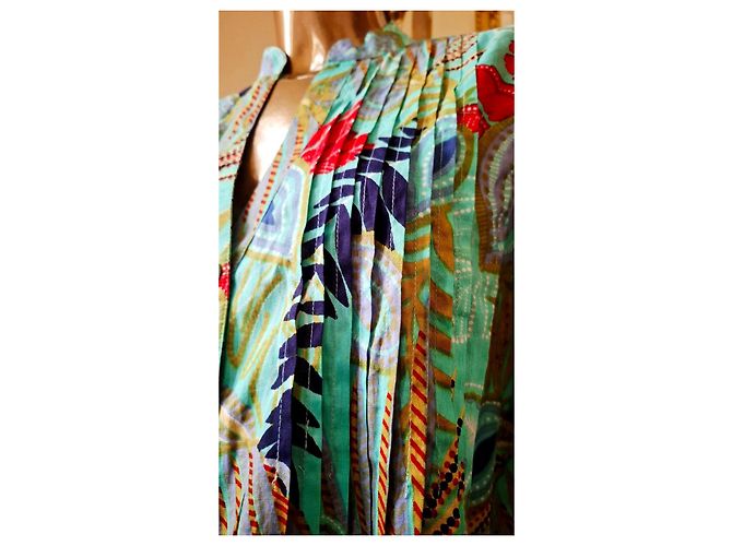 Autre Marque Camicia lunga KARAMELL con stampa floreale Rosso Blu Multicolore Verde Blu chiaro - vista 8