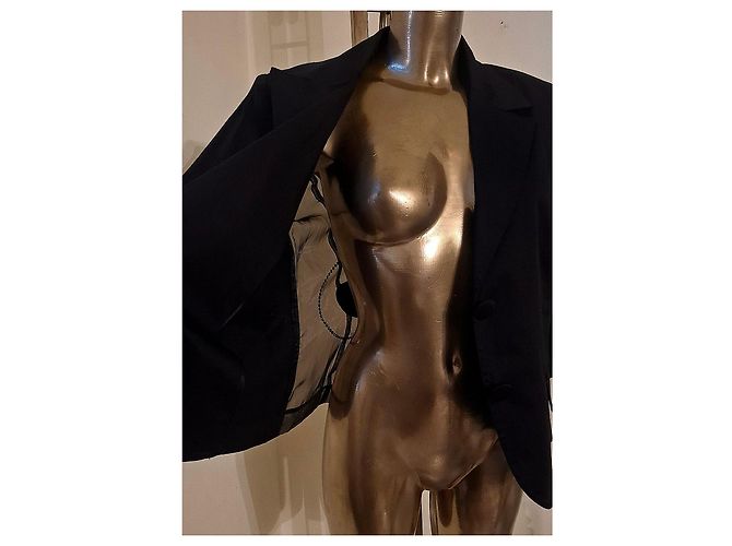 Autre Marque Giacca Nera con Decorazioni Floreali e Paillettes Nero - vista 10