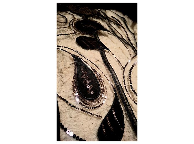 Autre Marque Giacca Nera con Decorazioni Floreali e Paillettes Nero - vista 16