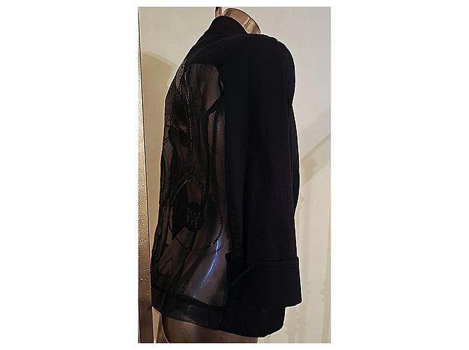 Autre Marque Giacca Nera con Decorazioni Floreali e Paillettes Nero - vista 9