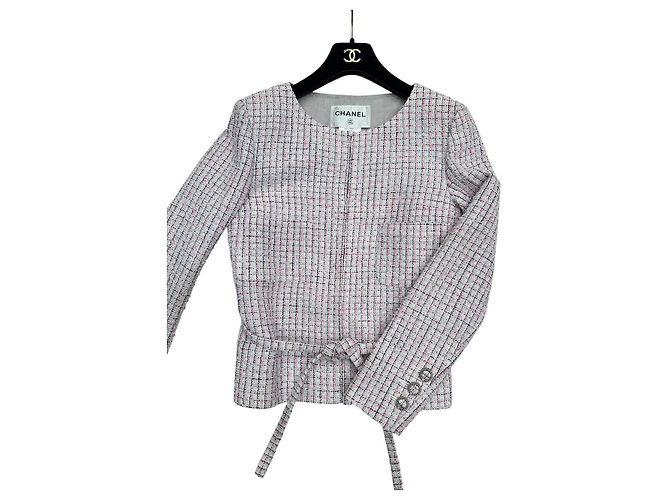 Chanel 14C Rosa Tweed Jacke Größe 38 Gebraucht - Ansicht 5