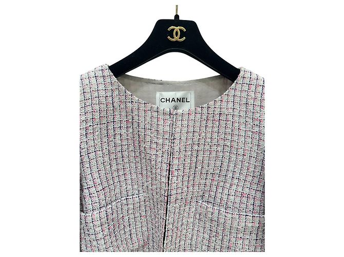 Chanel 14C Rosa Tweed Jacke Größe 38 Gebraucht - Ansicht 6
