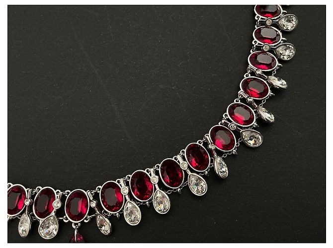 Collar Swarovski CRY/RUBY cristales rubí y blancos Plata - vista 11