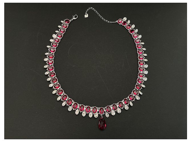 Collar Swarovski CRY/RUBY cristales rubí y blancos Plata - vista 13