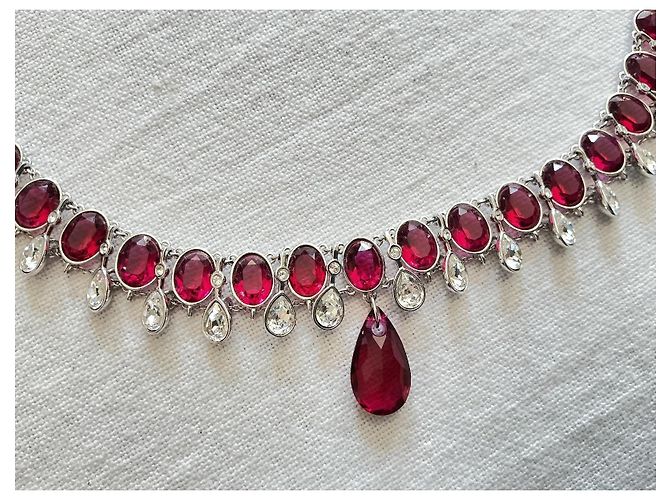 Collar Swarovski CRY/RUBY cristales rubí y blancos Plata - vista 2