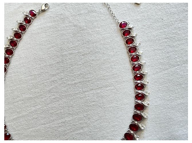 Collar Swarovski CRY/RUBY cristales rubí y blancos Plata - vista 4