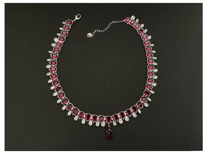 Collar Swarovski CRY/RUBY cristales rubí y blancos Plata - vista 8