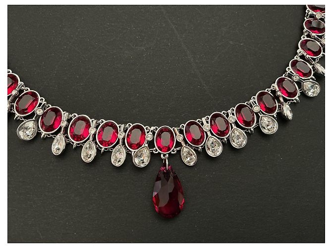 Collar Swarovski CRY/RUBY cristales rubí y blancos Plata - vista 9