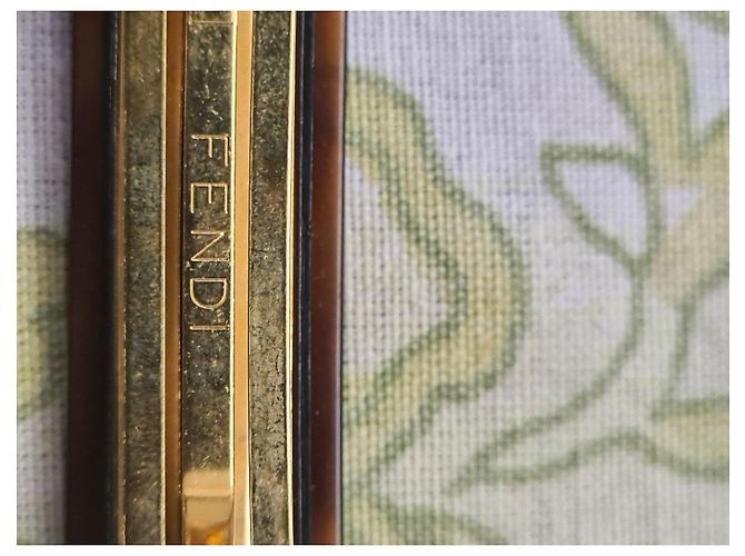Fendi Fermaglio Tartarugato con Cristalli Marrone - vista 3