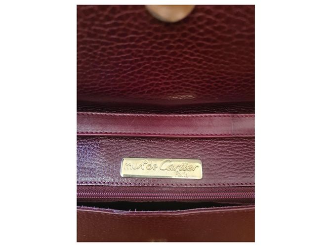 Borsa a tracolla Cartier in pelle bordeaux Bordò - vista 5