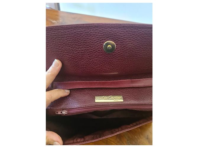 Borsa a tracolla Cartier in pelle bordeaux Bordò - vista 6