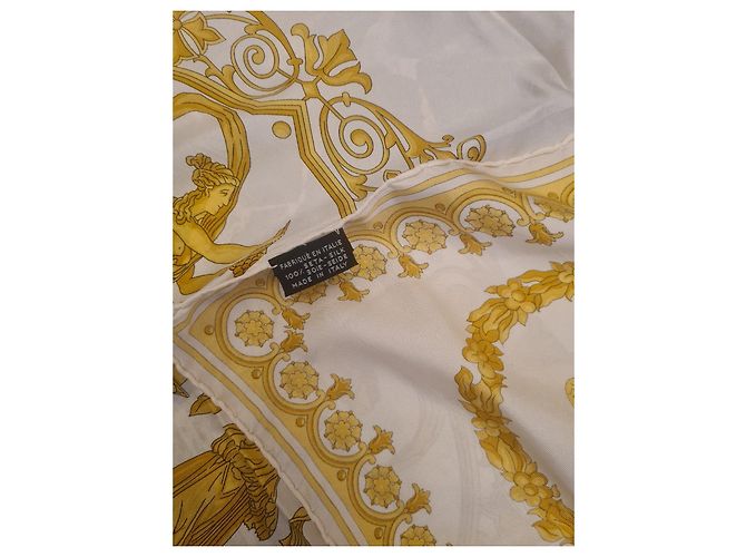 Autre Marque Foulard in seta bianco e oro Atelier Versace D'oro - vista 4