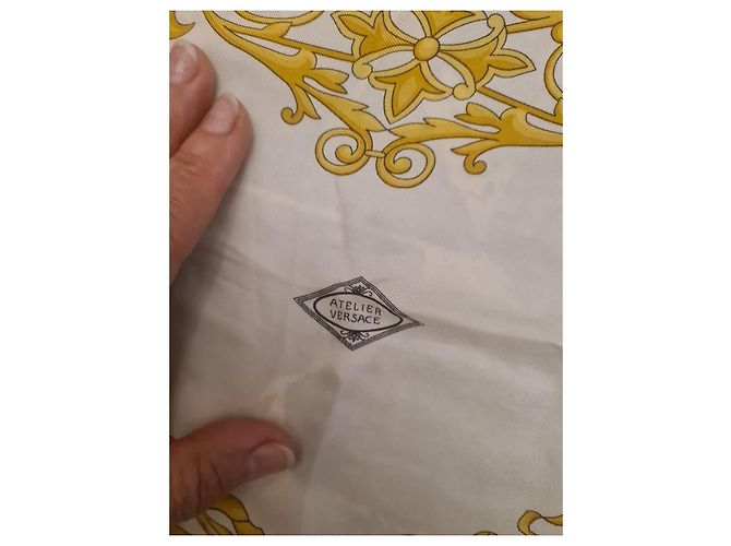 Autre Marque Foulard in seta bianco e oro Atelier Versace D'oro - vista 6
