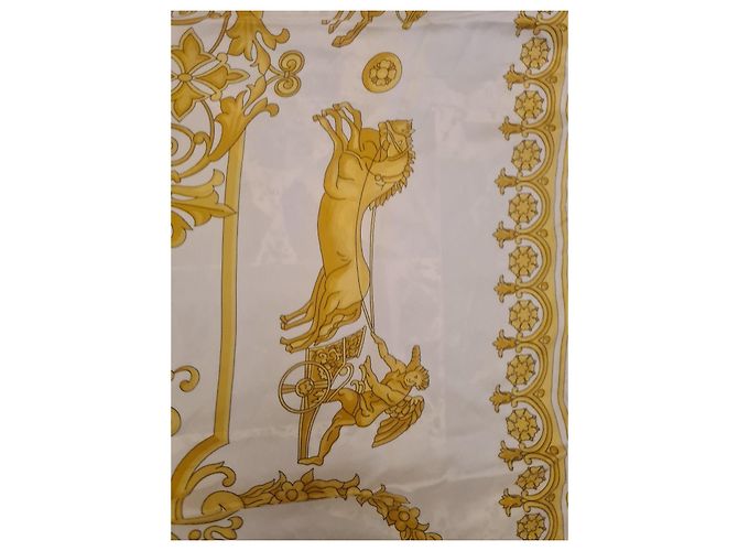 Autre Marque Foulard in seta bianco e oro Atelier Versace D'oro - vista 8