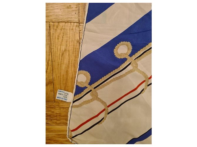 Foulard Gucci a righe blu e bianche con corda Bianco Multicolore - vista 3