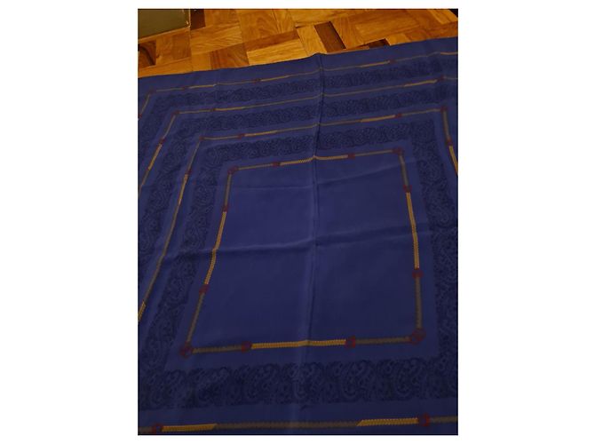 Gucci Foulard in seta blu con motivo paisley - vista 4