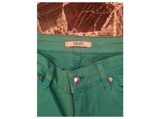 Autre Marque Pantalones Liu Jo de algodón verde Turquesa - vista 2