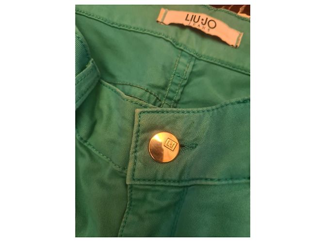 Autre Marque Pantalones Liu Jo de algodón verde Turquesa - vista 4