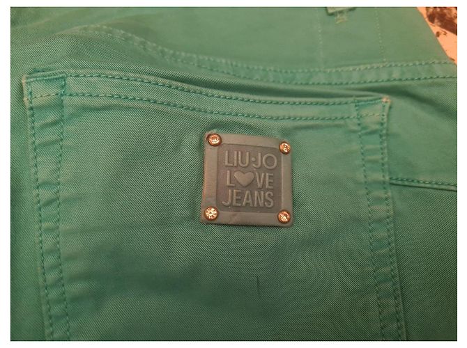 Autre Marque Pantalones Liu Jo de algodón verde Turquesa - vista 7