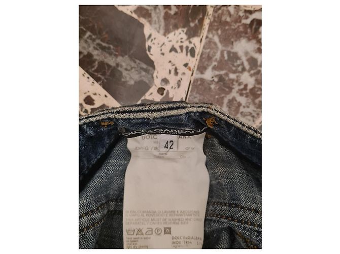 Jeans Dolce & Gabbana con corazones rosas Azul - vista 7