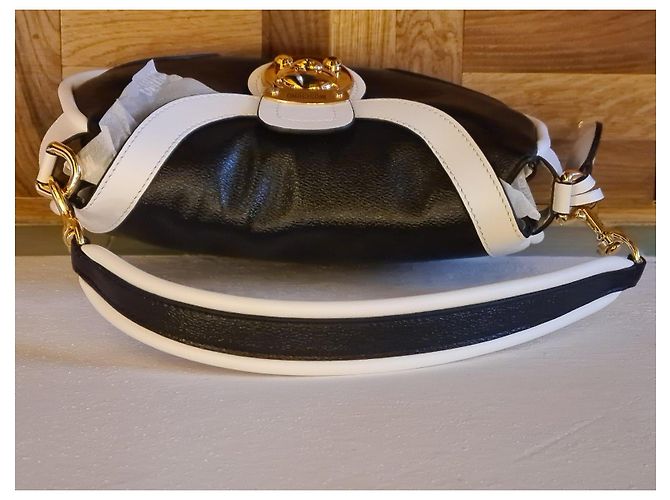 Moschino Bicolor Leder Tasche Schwarz Weiß - Ansicht 10