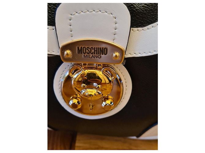 Moschino Bicolor Leder Tasche Schwarz Weiß - Ansicht 2