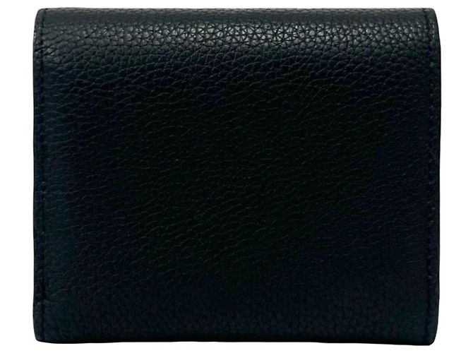 Louis Vuitton Tri-Fold Leather Wallet Black - view 2