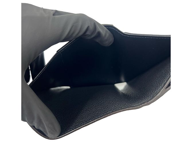 Louis Vuitton Tri-Fold Leather Wallet Black - view 8