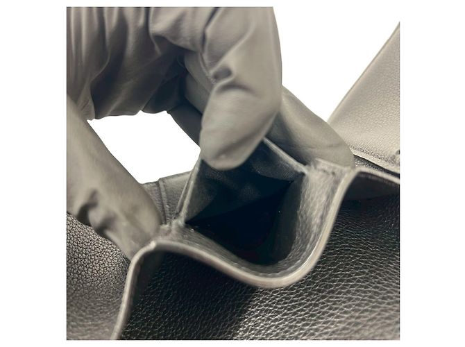 Louis Vuitton Tri-Fold Leather Wallet Black - view 9