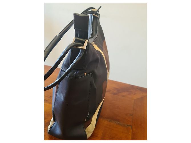 Borsa Gucci in nylon e pelle con stampa geometrica Marrone Nero Multicolore - vista 11