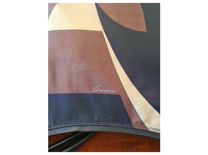 Borsa Gucci in nylon e pelle con stampa geometrica Marrone Nero Multicolore - vista 12