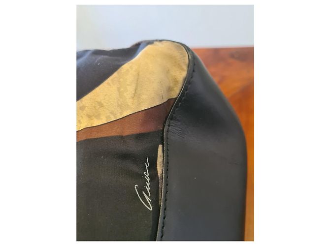 Borsa Gucci in nylon e pelle con stampa geometrica Marrone Nero Multicolore - vista 13