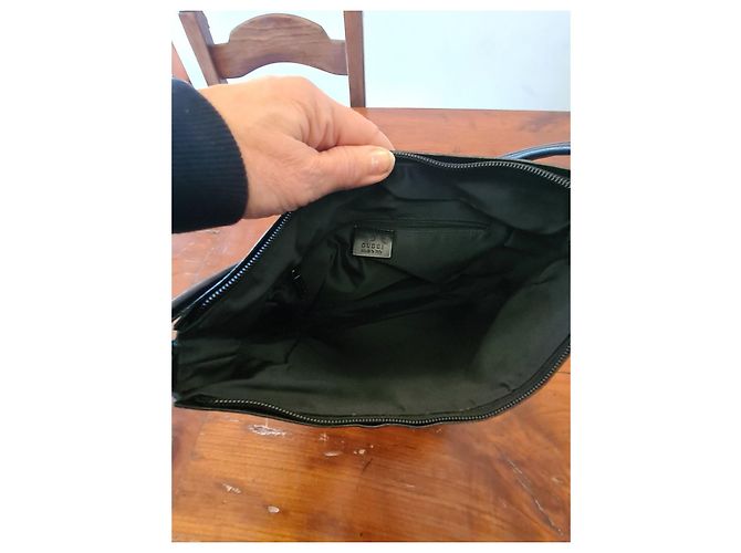 Borsa Gucci in nylon e pelle con stampa geometrica Marrone Nero Multicolore - vista 7