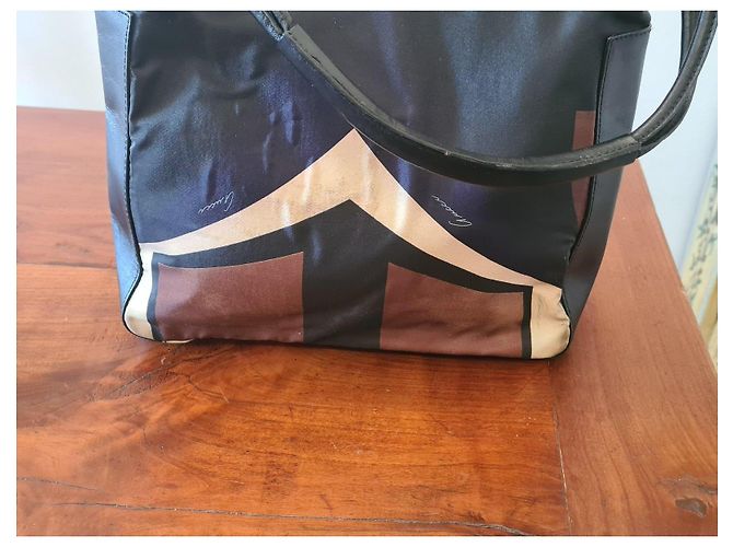 Borsa Gucci in nylon e pelle con stampa geometrica Marrone Nero Multicolore - vista 9