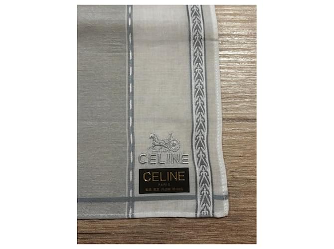 Pañuelo de algodón Céline Blanco Gris - vista 2