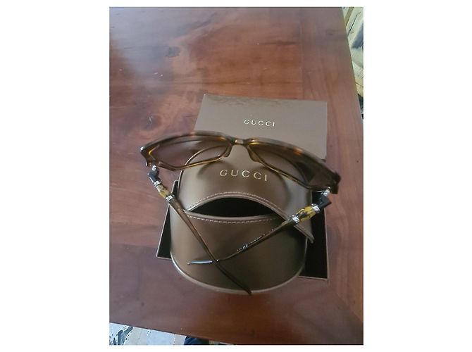 Occhiali da sole Gucci a farfalla con dettaglio bambù Marrone Stampa leopardo - vista 10