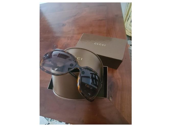 Occhiali da sole Gucci a farfalla con dettaglio bambù Marrone Stampa leopardo - vista 9
