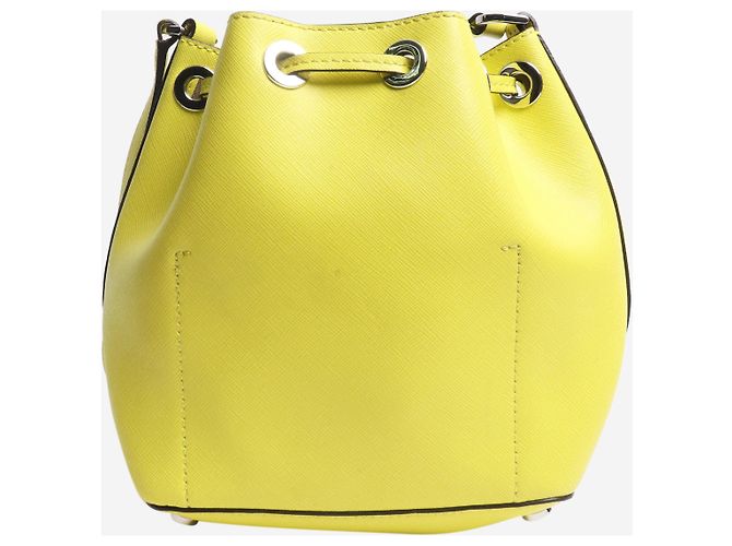 Michael Kors Neon-gelber Leder-Eimerbeutel - Ansicht 3