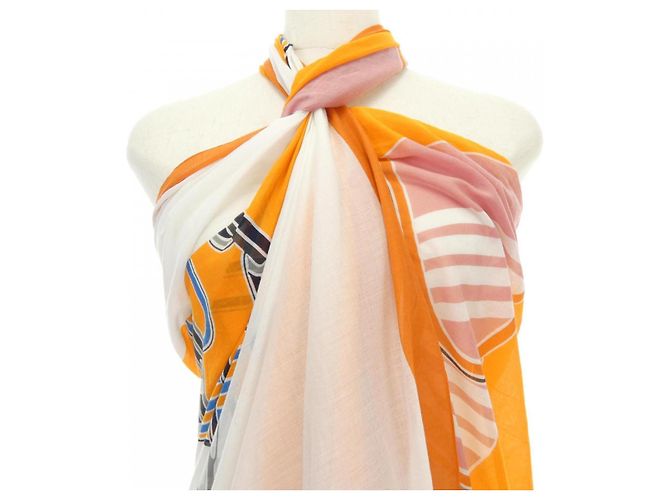 Accesorio de algodón Pareo Hermès Azul - vista 4