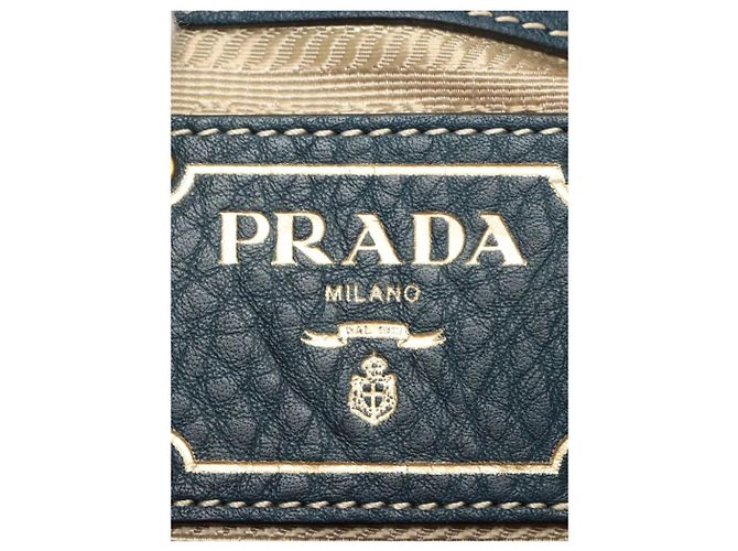 Prada Bolsa de ombro de couro azul - vista 10