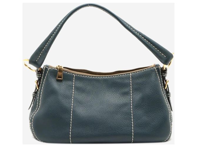 Prada Bolsa de ombro de couro azul - vista 2