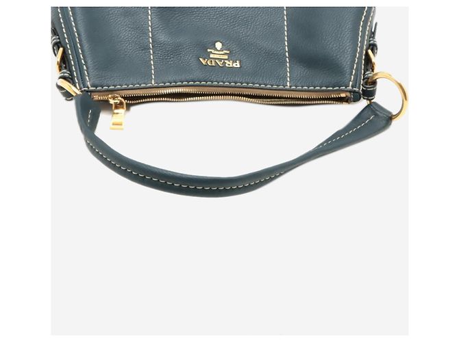 Prada Bolsa de ombro de couro azul - vista 5