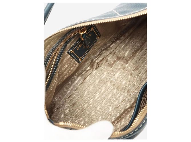 Prada Bolsa de ombro de couro azul - vista 7