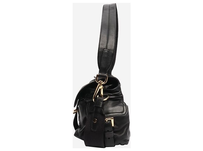 Prada Schultertasche aus schwarzem Leder Explore - Ansicht 3