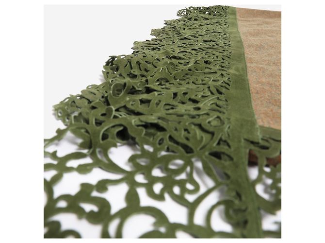 Autre Marque Sciarpa in suede verde con bordino in suede - vista 2